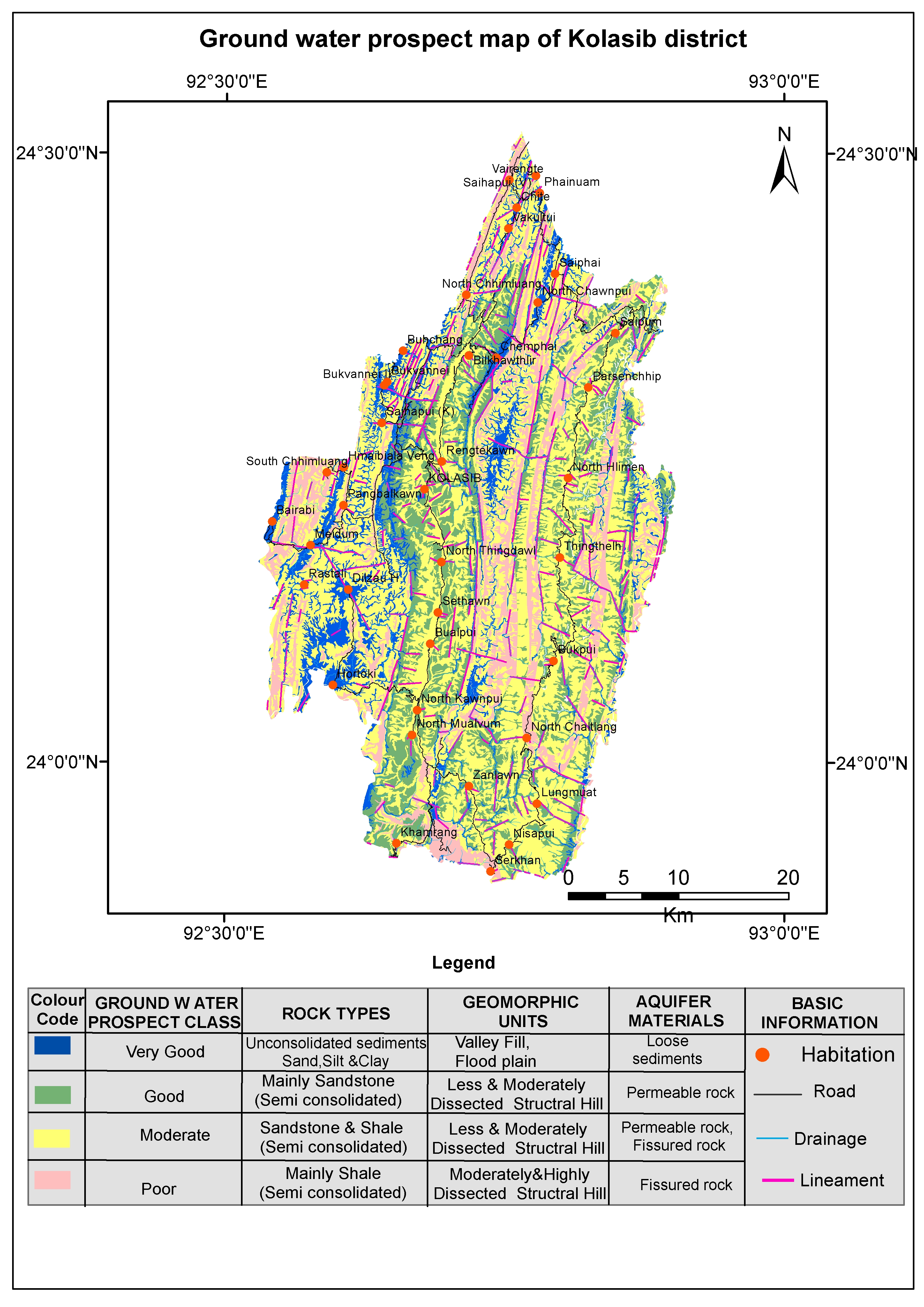 Lithology Map of Kolasib