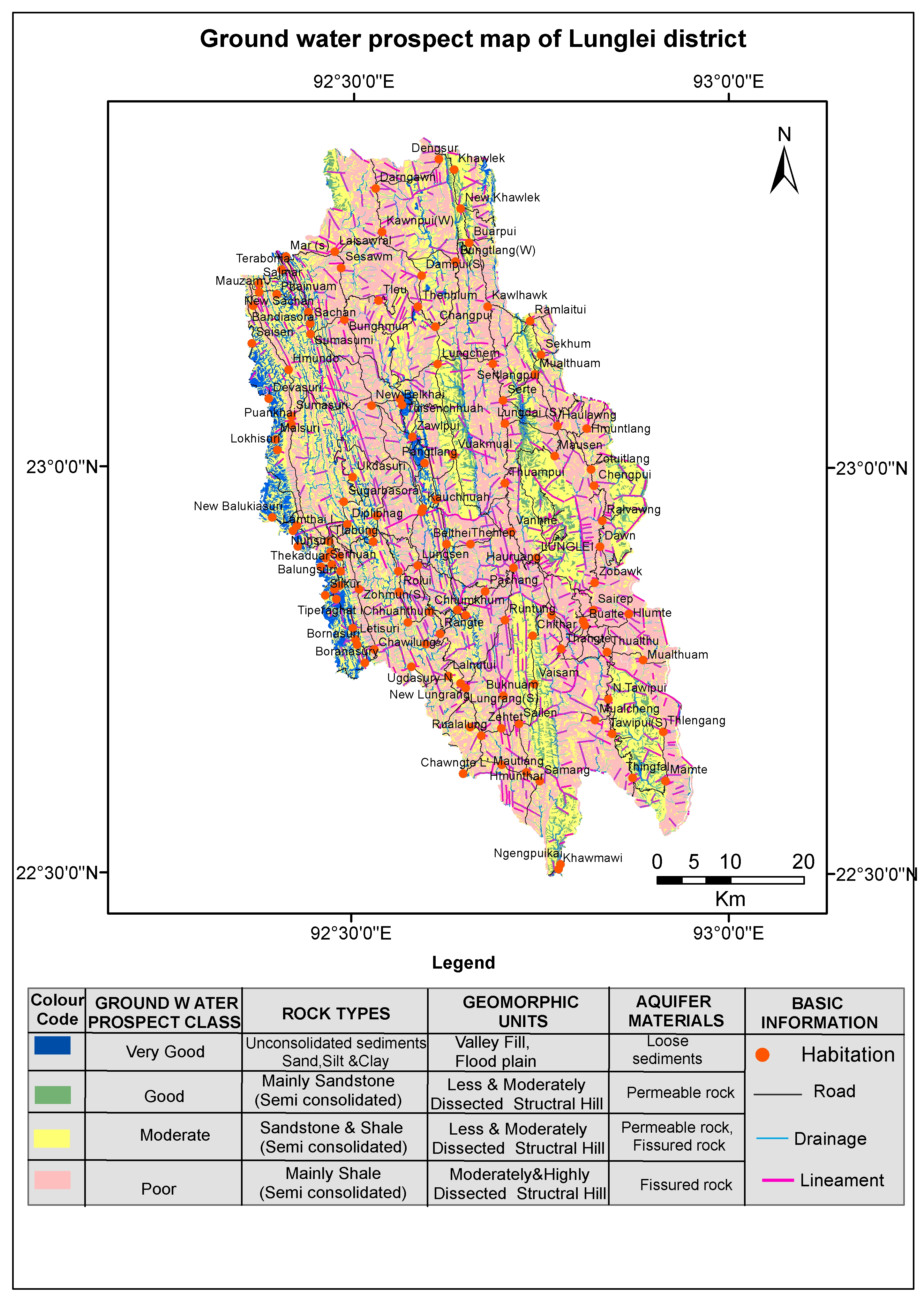 Lithology Map of Lunglei